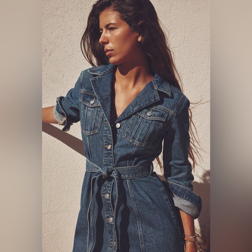 NWT ZARA WOMAN DENIM DRESS WITH POCKETS